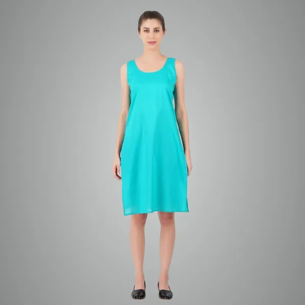 Happy Bunny Rama Green Full Knee Length Cotton Camisole Inner Long Slip For  Women Firm Not Stretchable Slip Lining For Kurti And Chikankari