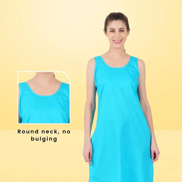 Turq_Blue_Full_Knee_Length_Cotton_Camisole_Inner_Long_Slip_For_Women_-_Firm_Not_Stretchable_Slip_Lining_For_Kurti_And_Chikankari_Suits/Tops_-_Suits_Summer_And_Winter