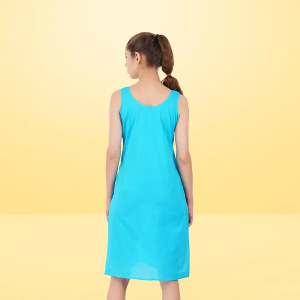 Turq_Blue_Full_Knee_Length_Cotton_Camisole_Inner_Long_Slip_For_Women_-_Firm_Not_Stretchable_Slip_Lining_For_Kurti_And_Chikankari_Suits/Tops_-_Suits_Summer_And_Winter