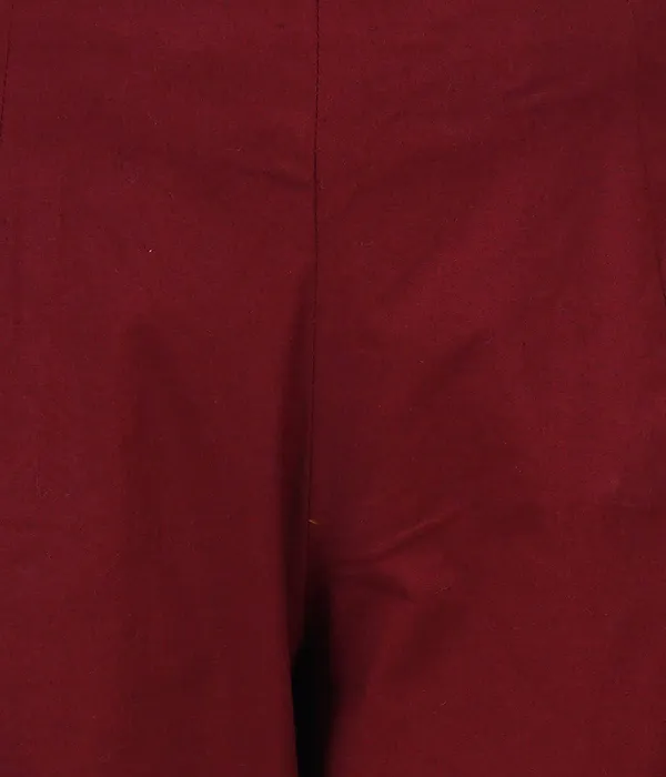 Burgundy_Maroon_Girls_Cotton_Pants_-_Stretchable_-Solid_Cigarette/Pencil_Style_-Ankle_Fit_-Outdoor_|_School_Wear