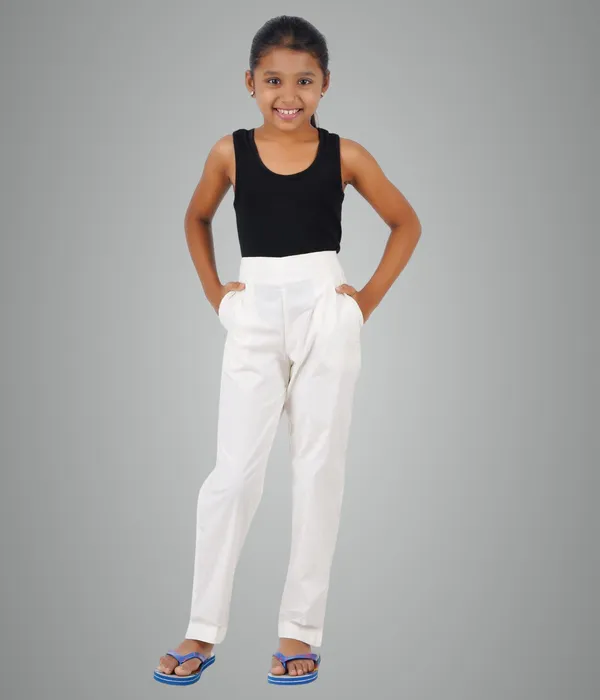 Blanco_White_Girls_Cotton_Pants_-_Stretchable_-Solid_Cigarette/Pencil_Style_-Ankle_Fit_-Outdoor_|_School_Wear