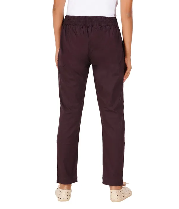 Coffee_Brown_Girls_Cotton_Pants_-_Stretchable_-Solid_Cigarette/Pencil_Style_-Ankle_Fit_-Outdoor_|_School_Wear