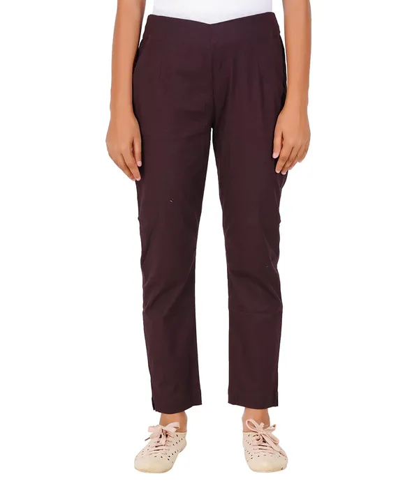 Coffee_Brown_Girls_Cotton_Pants_-_Stretchable_-Solid_Cigarette/Pencil_Style_-Ankle_Fit_-Outdoor_|_School_Wear