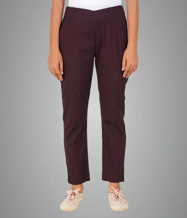 Coffee_Brown_Girls_Cotton_Pants_-_Stretchable_-Solid_Cigarette/Pencil_Style_-Ankle_Fit_-Outdoor_|_School_Wear