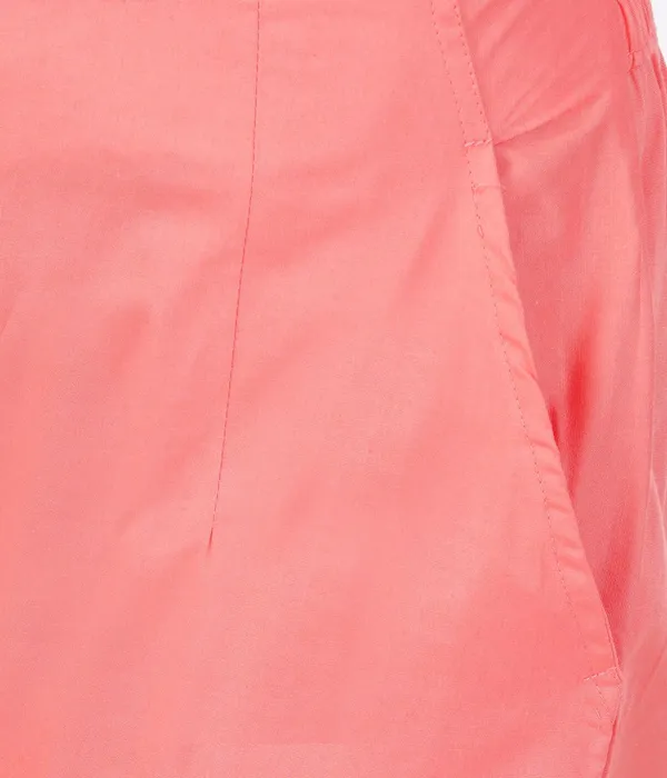 Deep_Sea_Coral_Girls_Cotton_Pants_-_Stretchable_-Solid_Cigarette/Pencil_Style_-Ankle_Fit_-Outdoor_|_School_Wear