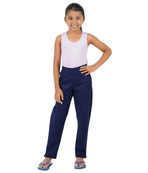 Midnight_Blue_Girls_Cotton_Pants_-_Stretchable_-Solid_Cigarette/Pencil_Style_-Ankle_Fit_-Outdoor_|_School_Wear