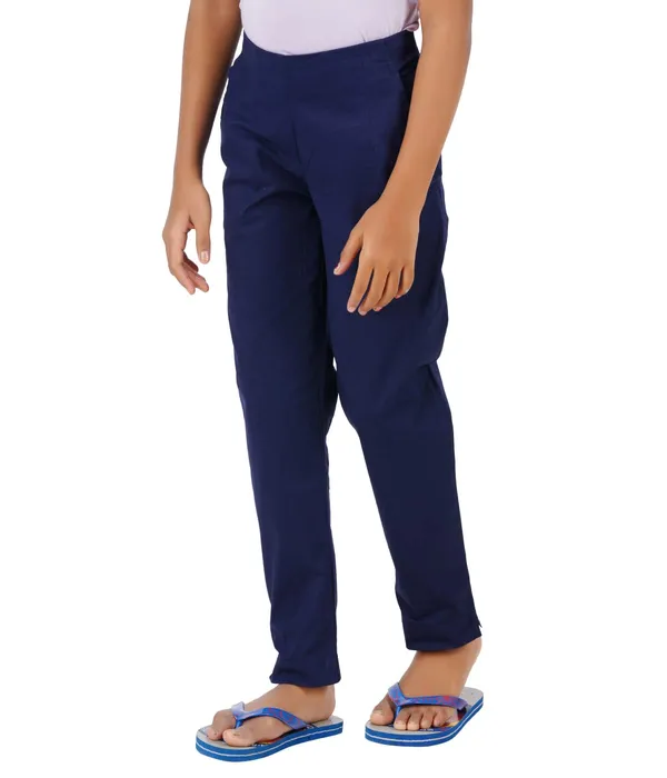 Midnight_Blue_Girls_Cotton_Pants_-_Stretchable_-Solid_Cigarette/Pencil_Style_-Ankle_Fit_-Outdoor_|_School_Wear