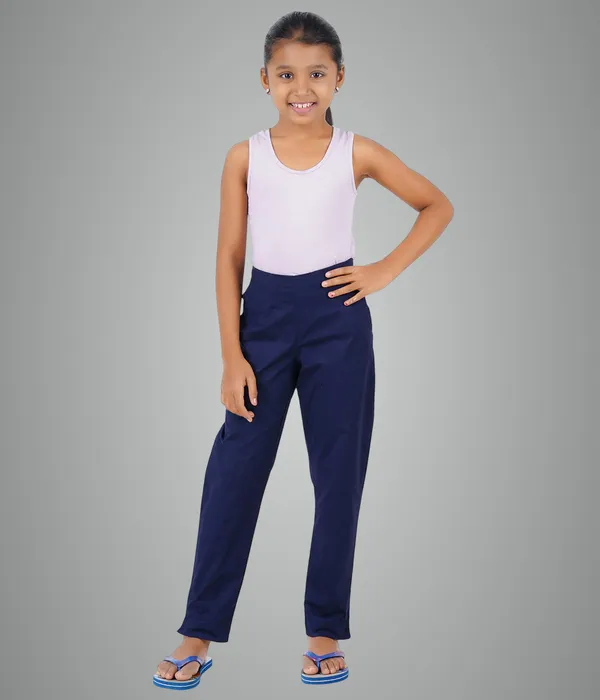 Midnight_Blue_Girls_Cotton_Pants_-_Stretchable_-Solid_Cigarette/Pencil_Style_-Ankle_Fit_-Outdoor_|_School_Wear