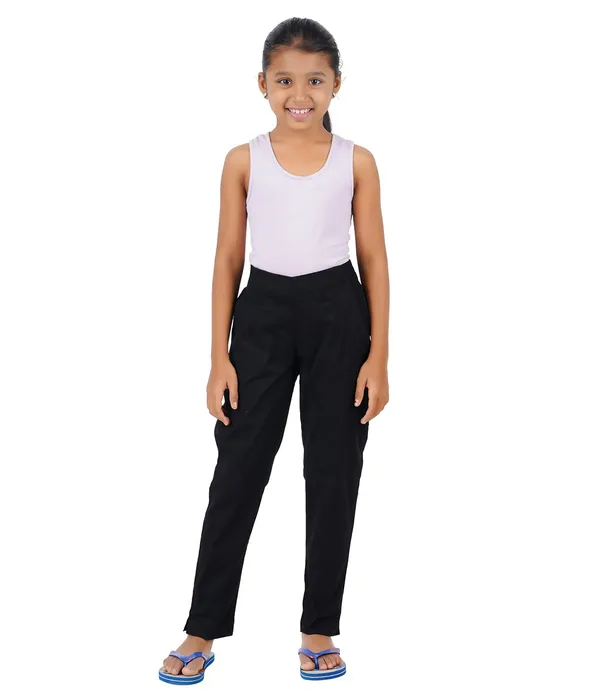 Black_Girls_Cotton_Pants_-_Stretchable_-Solid_Cigarette/Pencil_Style_-Ankle_Fit_-Outdoor_|_School_Wear