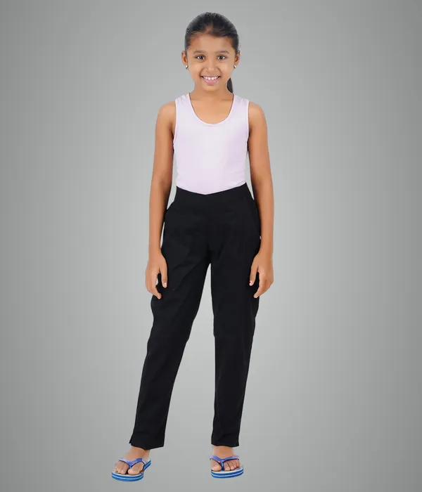Black_Girls_Cotton_Pants_-_Stretchable_-Solid_Cigarette/Pencil_Style_-Ankle_Fit_-Outdoor_|_School_Wear
