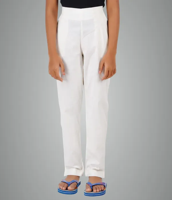 Off_White_Girls_Cotton_Pants_-_Stretchable_-Solid_Cigarette/Pencil_Style_-Ankle_Fit_-Outdoor_|_School_Wear
