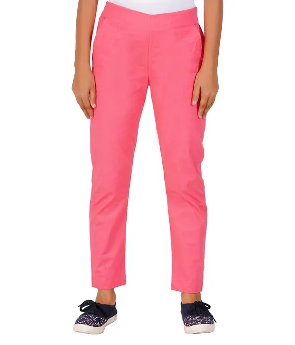 Paradise_Pink_Girls_Cotton_Pants_-_Stretchable_-Solid_Cigarette/Pencil_Style_-Ankle_Fit_-Outdoor_|_School_Wear