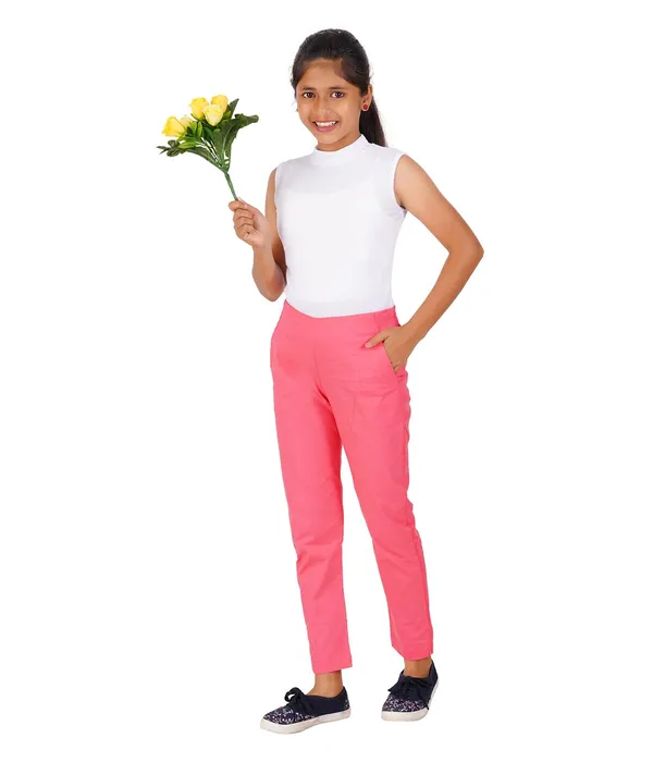 Paradise_Pink_Girls_Cotton_Pants_-_Stretchable_-Solid_Cigarette/Pencil_Style_-Ankle_Fit_-Outdoor_|_School_Wear