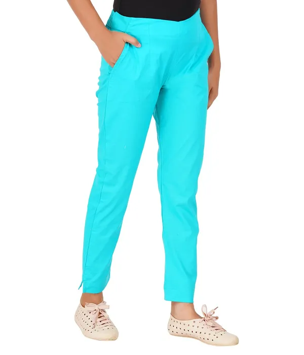 Rama_Green_Girls_Cotton_Pants_-_Stretchable_-Solid_Cigarette/Pencil_Style_-Ankle_Fit_-Outdoor_|_School_Wear