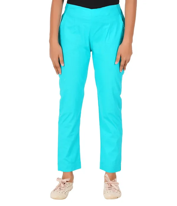 Rama_Green_Girls_Cotton_Pants_-_Stretchable_-Solid_Cigarette/Pencil_Style_-Ankle_Fit_-Outdoor_|_School_Wear