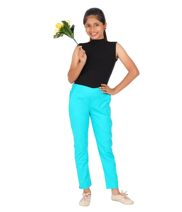 Rama_Green_Girls_Cotton_Pants_-_Stretchable_-Solid_Cigarette/Pencil_Style_-Ankle_Fit_-Outdoor_|_School_Wear