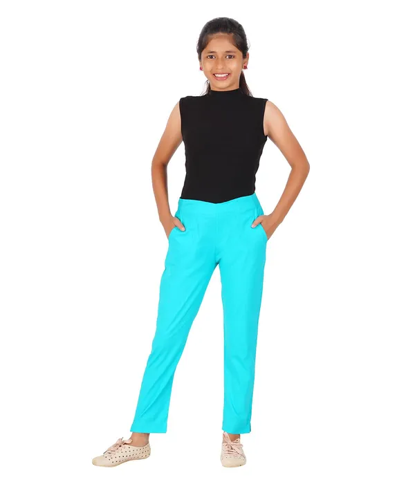 Rama_Green_Girls_Cotton_Pants_-_Stretchable_-Solid_Cigarette/Pencil_Style_-Ankle_Fit_-Outdoor_|_School_Wear