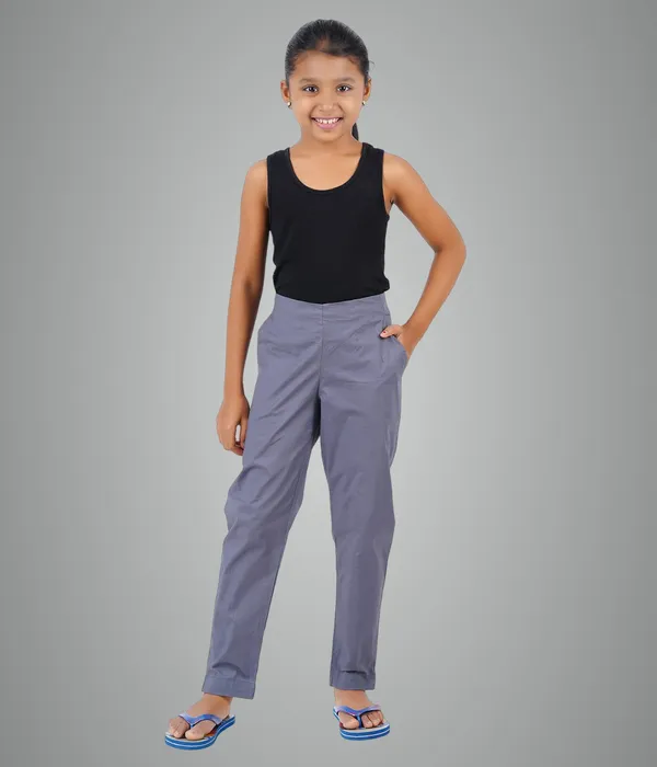 Steel_Grey_Girls_Cotton_Pants_-_Stretchable_-Solid_Cigarette/Pencil_Style_-Ankle_Fit_-Outdoor_|_School_Wear