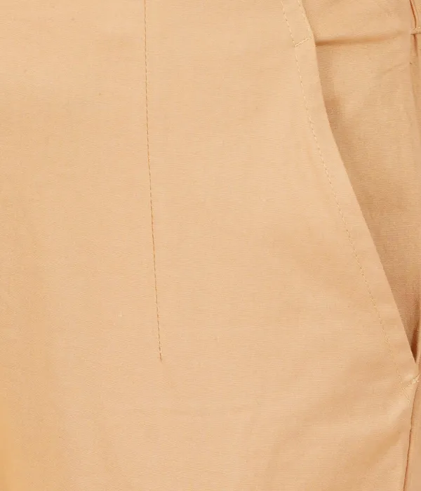 Tan_Girls_Cotton_Pants_-_Stretchable_-Solid_Cigarette/Pencil_Style_-Ankle_Fit_-Outdoor_|_School_Wear