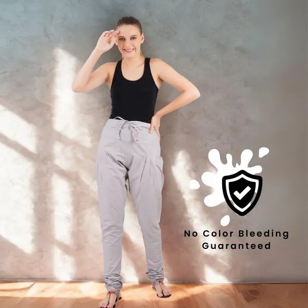 Alloy_Grey_Cotton_Ethnic_Churidar/Gathering_Pants_For_Women,_Drawstring_Waist,_Ethnic_Regular_Fit_For_Office,_Party_&_Outdoor_Wear