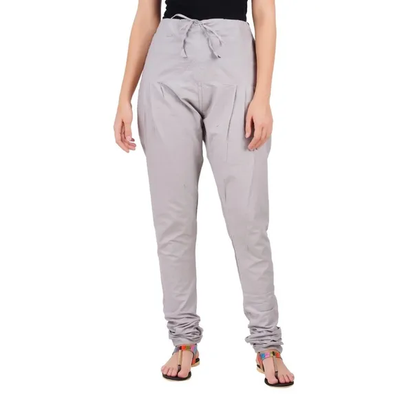 Alloy_Grey_Cotton_Ethnic_Churidar/Gathering_Pants_For_Women,_Drawstring_Waist,_Ethnic_Regular_Fit_For_Office,_Party_&_Outdoor_Wear