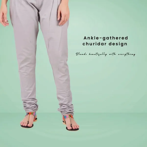 Alloy_Grey_Cotton_Ethnic_Churidar/Gathering_Pants_For_Women,_Drawstring_Waist,_Ethnic_Regular_Fit_For_Office,_Party_&_Outdoor_Wear