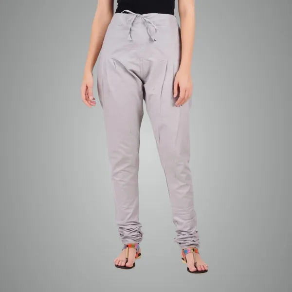 Alloy_Grey_Cotton_Ethnic_Churidar/Gathering_Pants_For_Women,_Drawstring_Waist,_Ethnic_Regular_Fit_For_Office,_Party_&_Outdoor_Wear