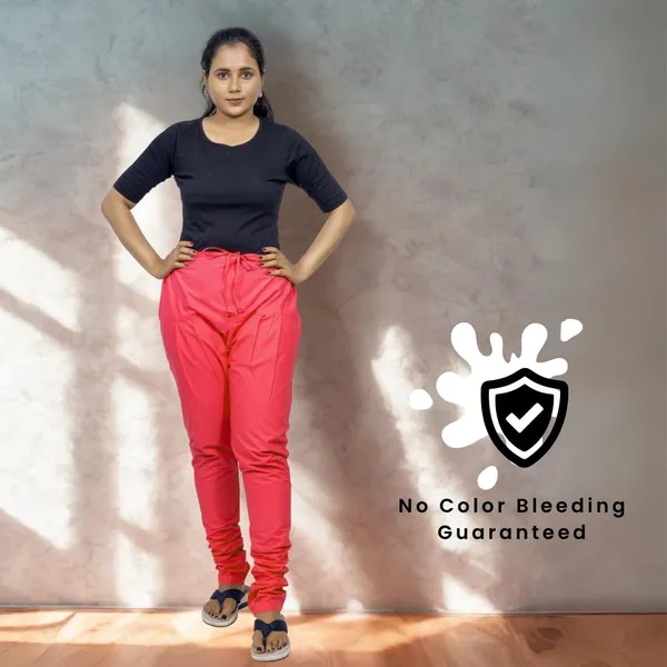 Apple_Peach_Cotton_Ethnic_Churidar/Gathering_Pants_For_Women,_Drawstring_Waist,_Ethnic_Regular_Fit_For_Office,_Party_&_Outdoor_Wear