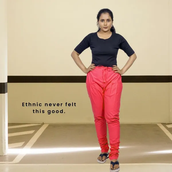 Apple_Peach_Cotton_Ethnic_Churidar/Gathering_Pants_For_Women,_Drawstring_Waist,_Ethnic_Regular_Fit_For_Office,_Party_&_Outdoor_Wear
