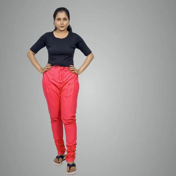 Apple_Peach_Cotton_Ethnic_Churidar/Gathering_Pants_For_Women,_Drawstring_Waist,_Ethnic_Regular_Fit_For_Office,_Party_&_Outdoor_Wear