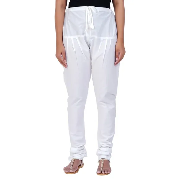 Blanco_White_Cotton_Ethnic_Churidar/Gathering_Pants_For_Women,_Drawstring_Waist,_Ethnic_Regular_Fit_For_Office,_Party_&_Outdoor_Wear