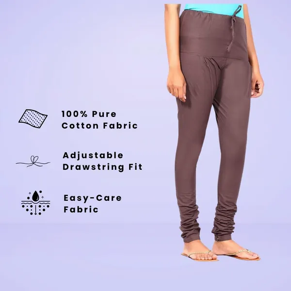 Coffee_Brown_Cotton_Ethnic_Churidar/Gathering_Pants_For_Women,_Drawstring_Waist,_Ethnic_Regular_Fit_For_Office,_Party_&_Outdoor_Wear