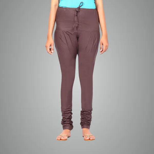 Coffee_Brown_Cotton_Ethnic_Churidar/Gathering_Pants_For_Women,_Drawstring_Waist,_Ethnic_Regular_Fit_For_Office,_Party_&_Outdoor_Wear
