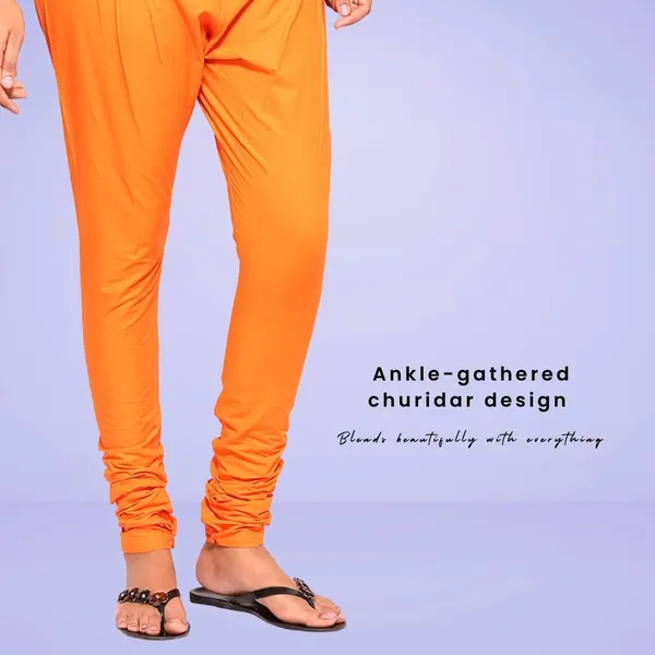 Coral_Orange_Cotton_Ethnic_Churidar/Gathering_Pants_For_Women,_Drawstring_Waist,_Ethnic_Regular_Fit_For_Office,_Party_&_Outdoor_Wear