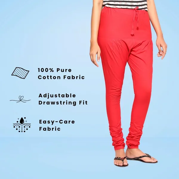 Chilly_Red_Cotton_Ethnic_Churidar/Gathering_Pants_For_Women,_Drawstring_Waist,_Ethnic_Regular_Fit_For_Office,_Party_&_Outdoor_Wear