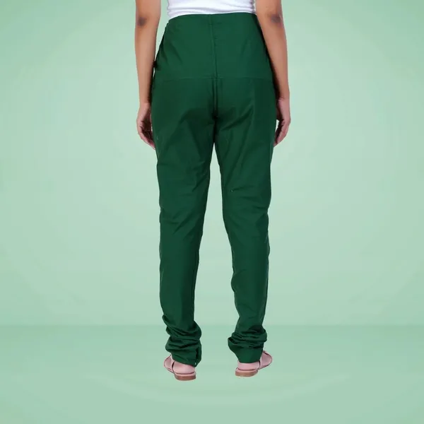 Dark_Green_Cotton_Ethnic_Churidar/Gathering_Pants_For_Women,_Drawstring_Waist,_Ethnic_Regular_Fit_For_Office,_Party_&_Outdoor_Wear