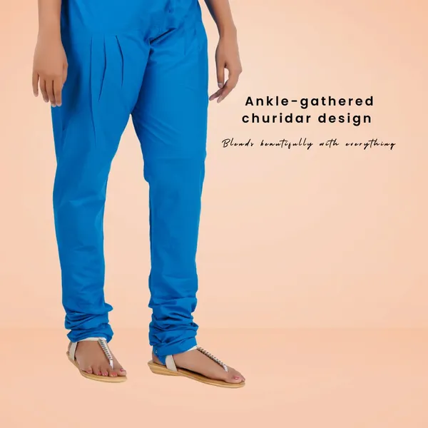 Estate_Blue_Cotton_Ethnic_Churidar/Gathering_Pants_For_Women,_Drawstring_Waist,_Ethnic_Regular_Fit_For_Office,_Party_&_Outdoor_Wear