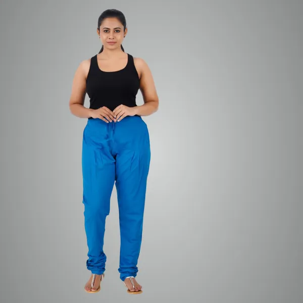Estate_Blue_Cotton_Ethnic_Churidar/Gathering_Pants_For_Women,_Drawstring_Waist,_Ethnic_Regular_Fit_For_Office,_Party_&_Outdoor_Wear