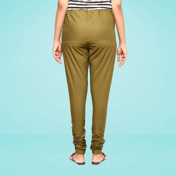 Forest_Green_Cotton_Ethnic_Churidar/Gathering_Pants_For_Women,_Drawstring_Waist,_Ethnic_Regular_Fit_For_Office,_Party_&_Outdoor_Wear