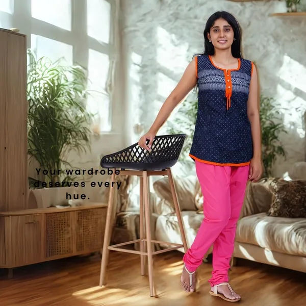 Fushia_Pink_Cotton_Ethnic_Churidar/Gathering_Pants_For_Women,_Drawstring_Waist,_Ethnic_Regular_Fit_For_Office,_Party_&_Outdoor_Wear