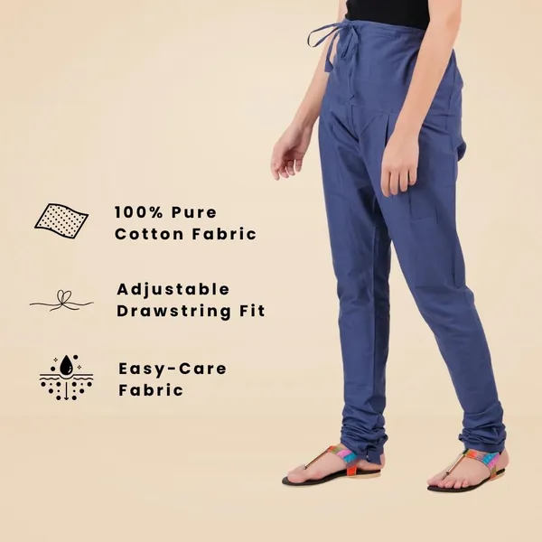 Indigo_Blue_Cotton_Ethnic_Churidar/Gathering_Pants_For_Women,_Drawstring_Waist,_Ethnic_Regular_Fit_For_Office,_Party_&_Outdoor_Wear