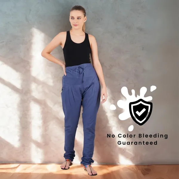 Indigo_Blue_Cotton_Ethnic_Churidar/Gathering_Pants_For_Women,_Drawstring_Waist,_Ethnic_Regular_Fit_For_Office,_Party_&_Outdoor_Wear