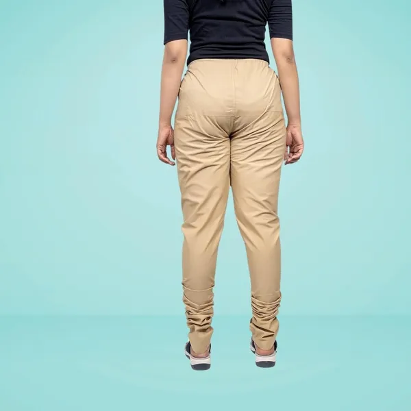 Sand_Khaki_Cotton_Ethnic_Churidar/Gathering_Pants_For_Women,_Drawstring_Waist,_Ethnic_Regular_Fit_For_Office,_Party_&_Outdoor_Wear