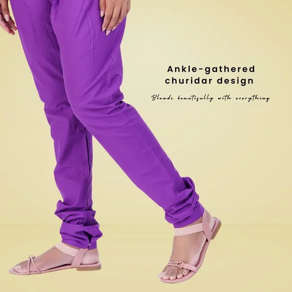 Magenta_Violet_Cotton_Ethnic_Churidar/Gathering_Pants_For_Women,_Drawstring_Waist,_Ethnic_Regular_Fit_For_Office,_Party_&_Outdoor_Wear