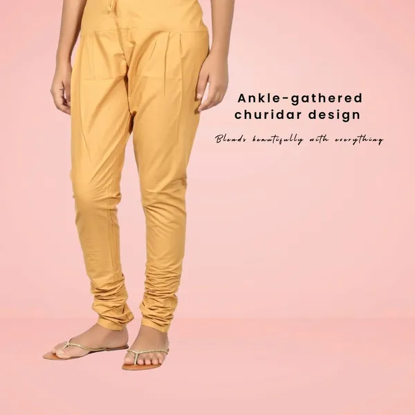 Mustard_Yellow_Cotton_Ethnic_Churidar/Gathering_Pants_For_Women,_Drawstring_Waist,_Ethnic_Regular_Fit_For_Office,_Party_&_Outdoor_Wear