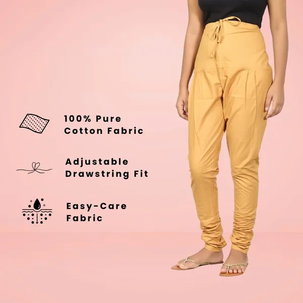 Mustard_Yellow_Cotton_Ethnic_Churidar/Gathering_Pants_For_Women,_Drawstring_Waist,_Ethnic_Regular_Fit_For_Office,_Party_&_Outdoor_Wear