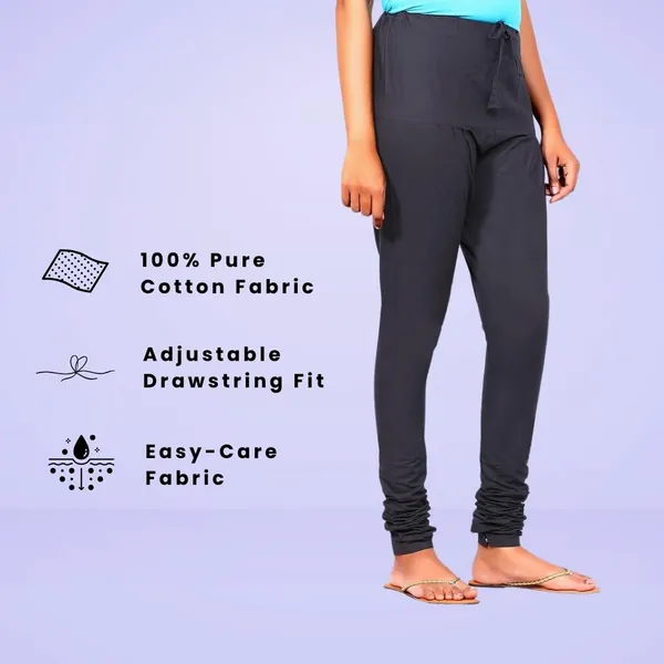 Black_Cotton_Ethnic_Churidar/Gathering_Pants_For_Women,_Drawstring_Waist,_Ethnic_Regular_Fit_For_Office,_Party_&_Outdoor_Wear