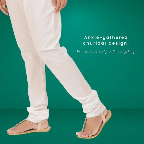 Off_White_Cotton_Ethnic_Churidar/Gathering_Pants_For_Women,_Drawstring_Waist,_Ethnic_Regular_Fit_For_Office,_Party_&_Outdoor_Wear