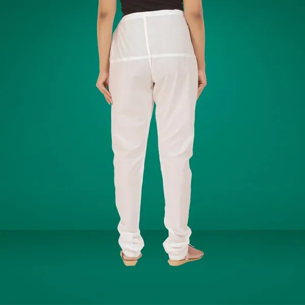 Off_White_Cotton_Ethnic_Churidar/Gathering_Pants_For_Women,_Drawstring_Waist,_Ethnic_Regular_Fit_For_Office,_Party_&_Outdoor_Wear