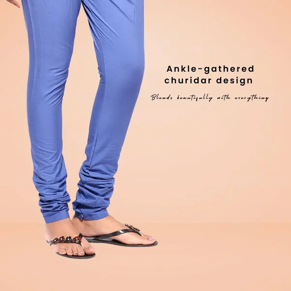 Plum_Blue_Cotton_Ethnic_Churidar/Gathering_Pants_For_Women,_Drawstring_Waist,_Ethnic_Regular_Fit_For_Office,_Party_&_Outdoor_Wear